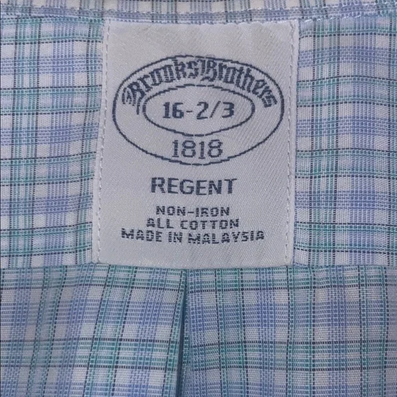Brooks Brothers Blue Checkered Dress Shirt Classic Fit - Picture 3 of 5